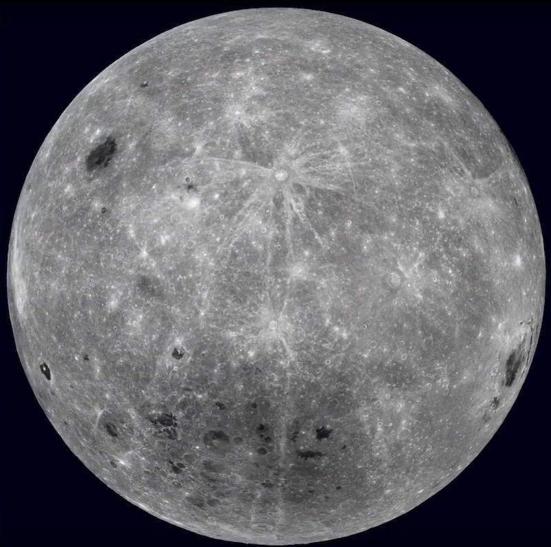 Полный диск обратной стороны Луны по данным камер LRO.
